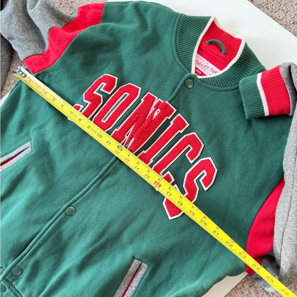 Mitchell & Ness Seattle Super Sonics Varsity Jacket Hardwood Classics Sz L - Picture 7 of 16